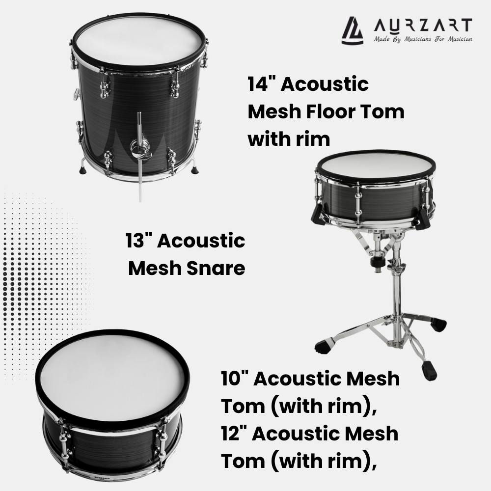 Aurzart Electronic Drums with Tom Snare and floortom