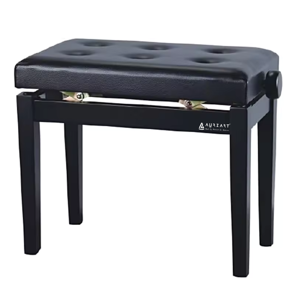 AURZART AZ-501 Adjustable Wooden Piano Bench Padded Cushion