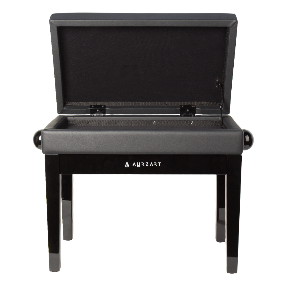 AURZART AZ-502 Wooden Adjustable Piano Bench with Storage White