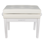 AURZART AZ-502 Wooden Adjustable Piano Bench with Storage White
