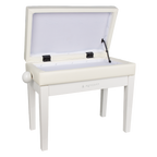AURZART AZ-502 Wooden Adjustable Piano Bench with Storage White