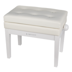 AURZART AZ-502 Wooden Adjustable Piano Bench with Storage White