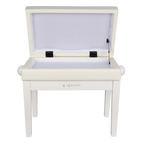 AURZART AZ-502 Wooden Adjustable Piano Bench with Storage White