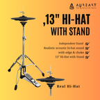 Aurzart AZ-ED900B-KM Wooden Mesh Head Electronic Drums 9 Piece