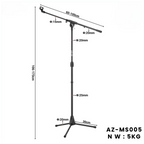 Aurzart AZ-MJ711 Microphone Stand Adjustable Boom Tripod 5KG