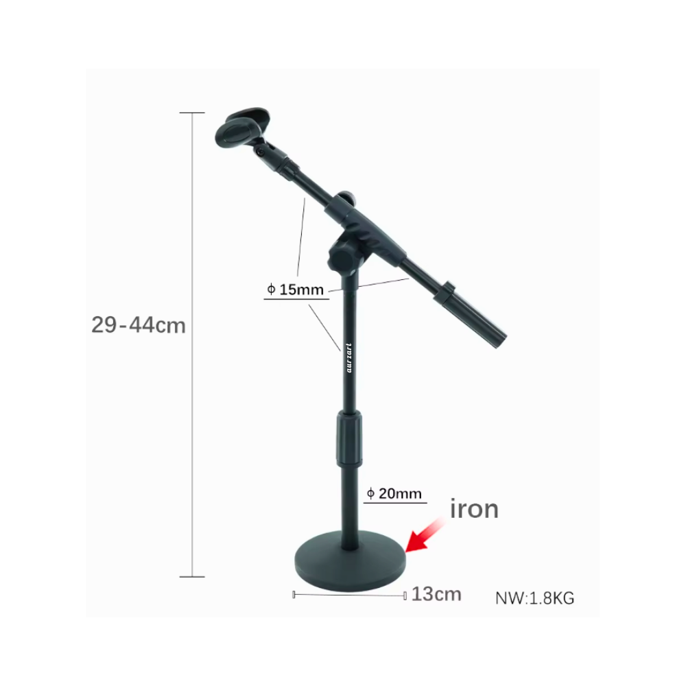 Aurzart AZ-MS035 1.8KG Desktop Microphone Stand Iron Round Base