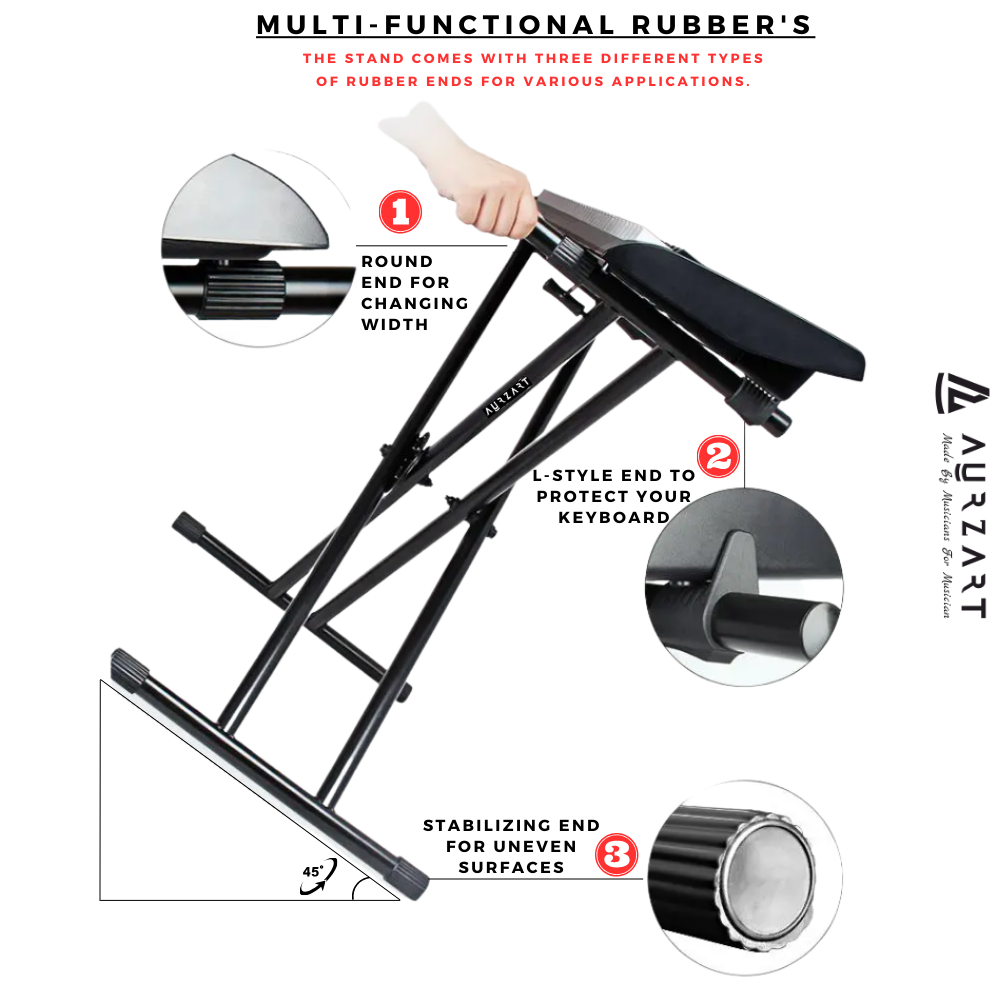 AURZART AZ-KS032 Adjustable Single-X Piano and Keyboard Stand