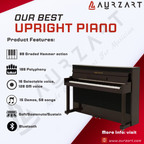 Aurzart AZ-V80 Upright 88 keys Digital Piano Walnut Finish